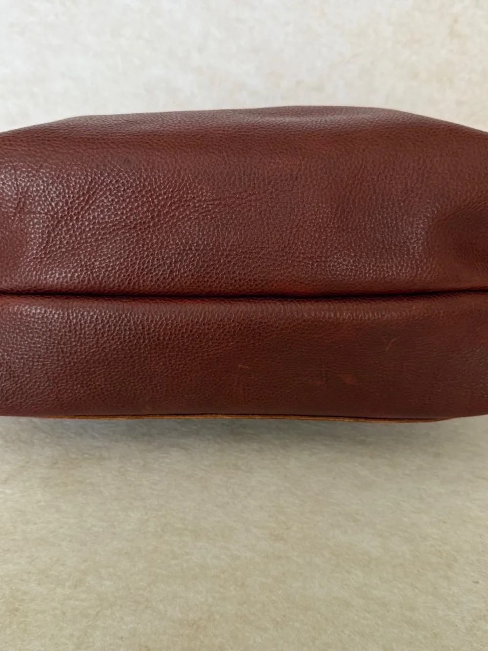 VGUC Portland Leather Goods PLG Medium Crossbody Tote with Zipper in Nutmeg